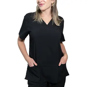 MISS POPULAR Women's Scrub Short Sleeve T-Shirt with Pocket Tops for Medical, Nurses, Doctors