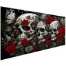 Adult Diamond Mosaic Kit - 32x16 in Gothic Rose Skull Design Acrylic DIY Needlework, Hobbies Kit for Adults, Spooky Halloween Decor Handicraft to Create Unique Art Pieces