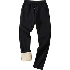 Men's Winter Fleece Pants Sherpa Lined Sweatpants Active Running Jogger Pants