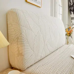 1pc Modern Minimalist Large Leaf Pattern Headboard Cover, All-Around Dustproof & Stain-Resistant, Soft Washable Universal Headboard Protector