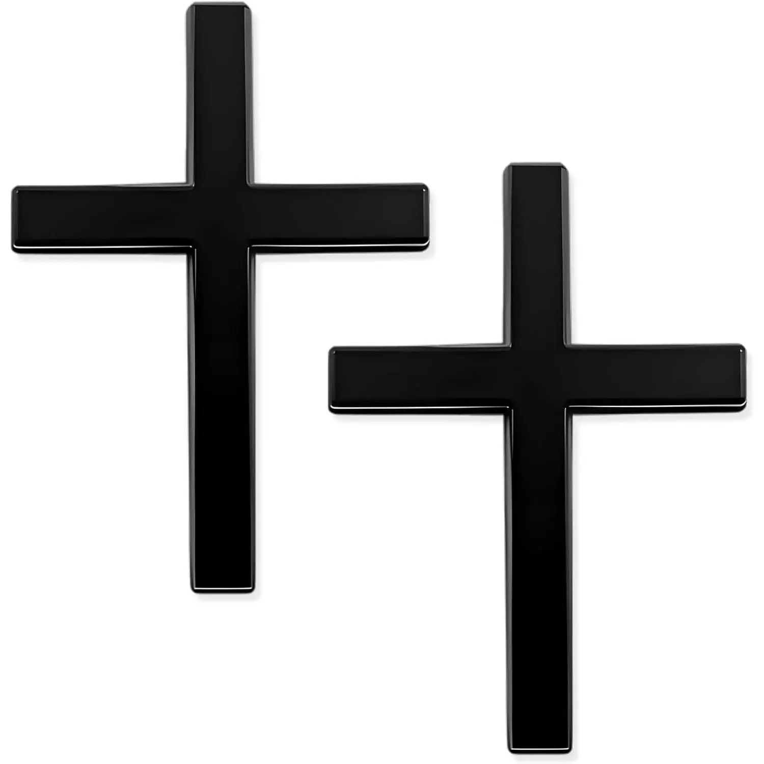 2 count Metal Christian Cross Emblem Stickers, 2.5x1.8in   Christ Auto Emblem Badge Decal, Self-Adhesive Styling Cross Decal Decoration for Trunk Tailgate Side Fender (Black)