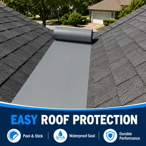 19.6IN x 16.4FT Wide Waterproof Tape - Heavy-Duty Self-Adhesive Sealant for Roof Repair, Pipe Leaks & Bathroom Sealing | All-Weather, UV-Resistant Leak Protection Impenetrable Barrier