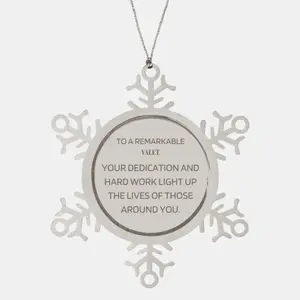 Remarkable Valet Gifts, Your dedication and hard work, Inspirational Birthday Christmas Unique Snowflake Ornament For Valet, Coworkers, Men, Women, Friends