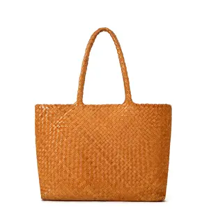 The Classic Elena Woven Handbag - Premium Leather