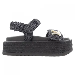 Pre-owned Louis Vuitton Straw Small Leather Goods Cordoba Line Raffia Sandals