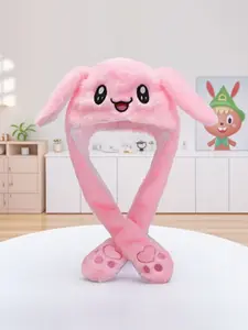 Cute Animal Ear for Winter - Warm Ear Protection, Unisex Thickened Windproof Wool Cap with Face Cover, Couple/Bestie Matching, Festival Fashion & Versatile, Bunny Bonnet