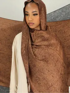 1PC 70*180cm Elegant Paisley Paisley Printed Scarf, Rose Flower Shawl Long Gradient Scarf, Spring Summer All-Match Sunscreen Shawl, Holiday Style Scarf For Dress, Boho Style Scarf