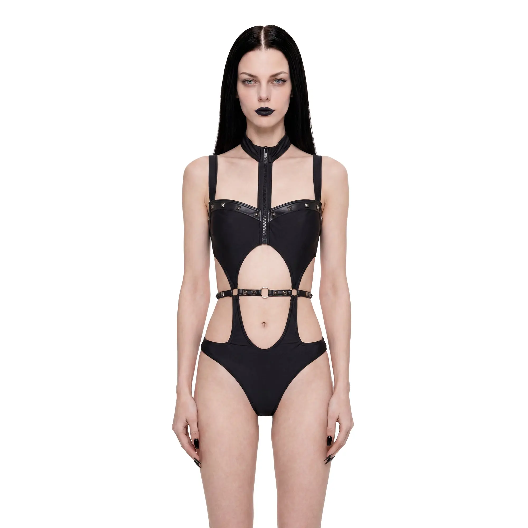 Chainreactor Studded Cut Out Bodysuit Chainreactor Studded Cut Out Bodysuit