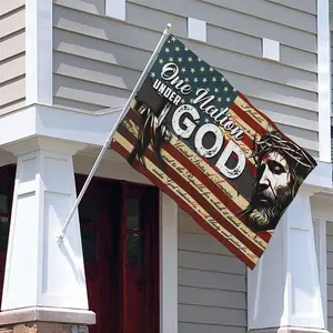 One Nation Under God Jesus Flag| 250th Independence Day Patriotic USA Christian Garden Yard Decor