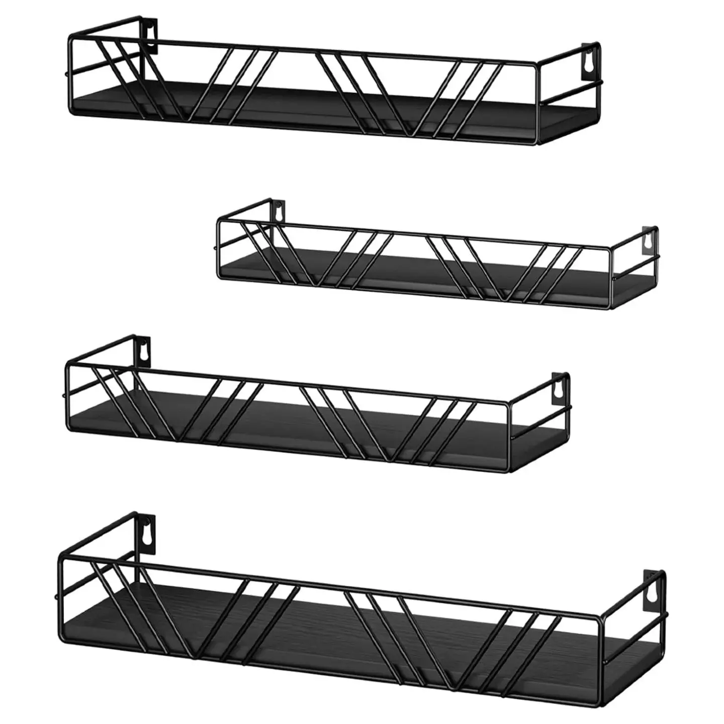 Floating Shelves For Wall Set Of 4, Different Sizes Mounted Wood Floating Shelf, Wall Shelves For Living Room,Bedroom, Bathroom, Kitchen, Farmhouse Decor, Office and a Perfect Mother's Day Gift Choice.