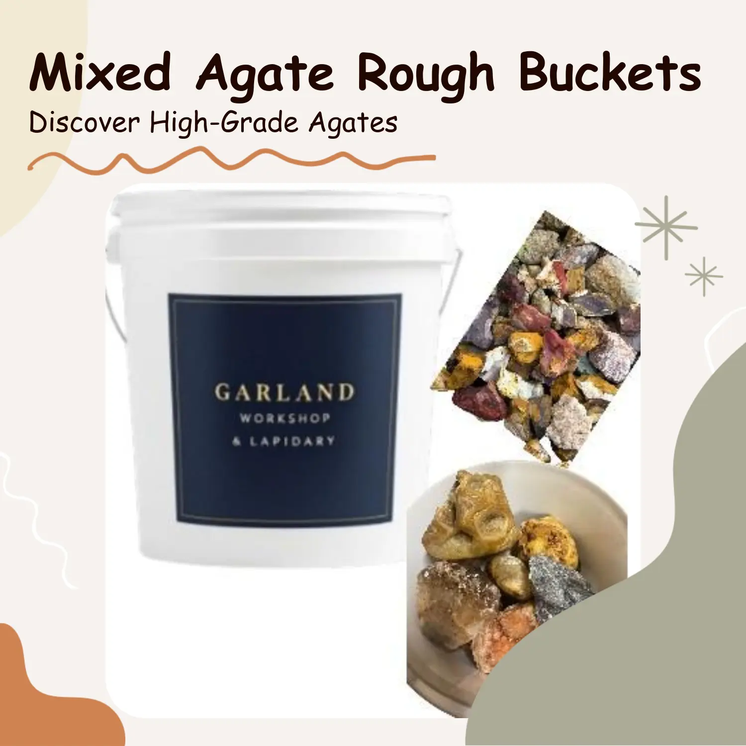 High-Grade Mixed Agate Rough Bucket - Turkish Agate with Banding, Water Level Features, UV-Reactive Rare Minerals, Semi-Finished Natural Crystal Lapidary Jewelry Accessory