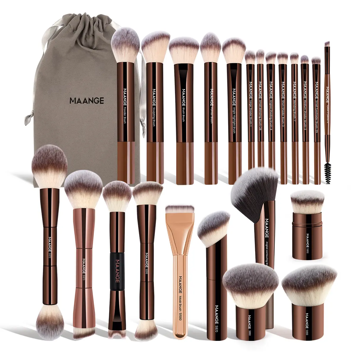 23pcs Makeup Brushes + Velvet Bag