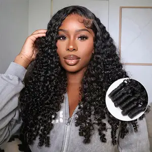 OQ HAIR 13x6 Burmese Curly Glueless Wear Go Wigs 220% Density With Drawstring Pre Bleached Tiny Knots Human Hair Lace Frontal Wigs Glueless Curly Wigs Pre Plucked Natural Hairline Vacation Hair Outdoorfun dealsforyoudays