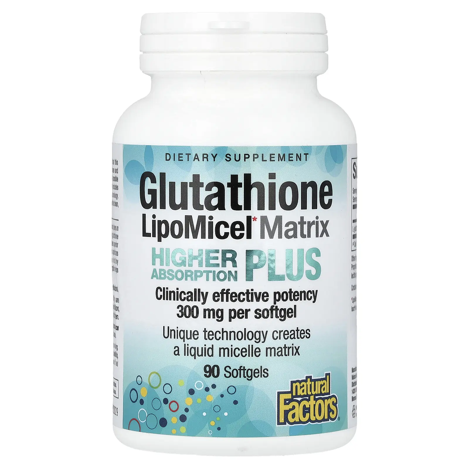 Natural Factors Glutathione LipoMicel Matrix, 300 mg, 90 Softgels