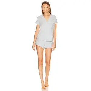 eberjey Gisele Shortie PJ Set in Ice Blue