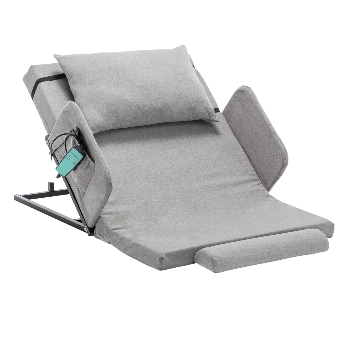Electric Adjustable Bed Backrest with Safety Rails - 300 lbs Capacity, 4-68 °   Lift Range, Machine Washable Cover - Ideal for Elderly, Pregnancy, Patient Care & Mobility Assistance