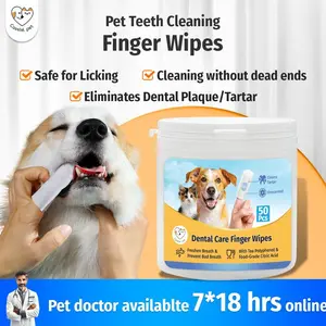 CASSIEL Pet Dental Finger Wipes teeth cleaning dental finger teeth wipes