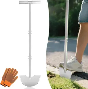 Serrated Edger Lawn Tool - Half Moon Shovel with Softer T-Handle, Lawn Edger for Yard, Garden, Landscaping, Sidewalk, Cable Burial - Ergonomic Design, Rust-Proof, 38 in