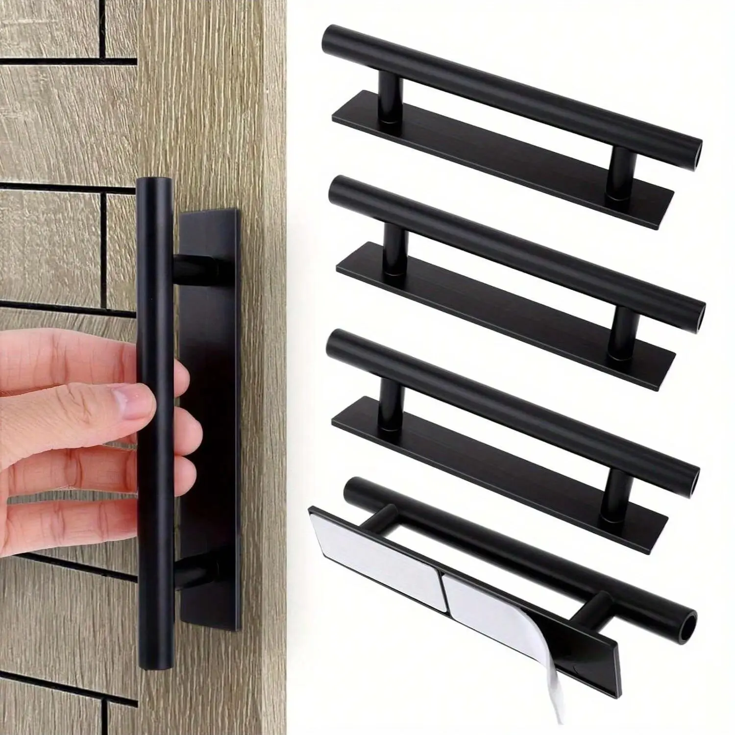 4 Piece Self-Adhesive Cabinet Handles, Easy Peel & Stick Abs Plastic Door Pulls, Door Handles Interior, Wardrobe and Furniture Drawer Handles, Kitchen Accessories, Easy Peel And Paste, Bonded Handles, Cabinets Handles