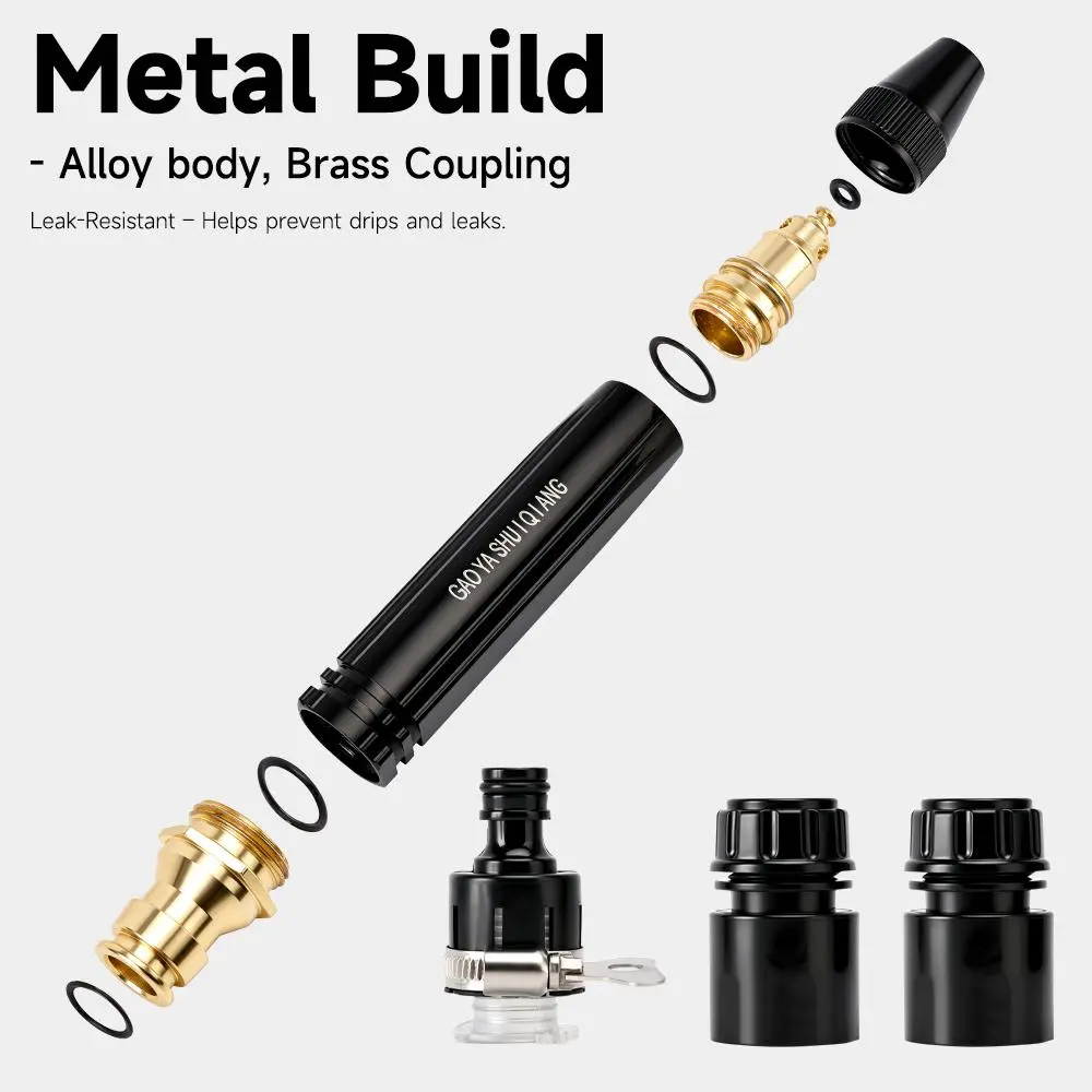 1PCS Multifunctional High Pressure Water Spray Gun, 3 Variable Flow Spray Settings, Durable Hose Connector Sprayer, Widely Used for Vehicle Washing, Flower Watering, Backyard & Patio Daily Cleaning