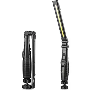 Rechargeable LED Work Light - 750 Lumens Foldable LED Flashlight Handheld Cordless Work Light with  Base, 360?Rotate, Power  for  Repair, Garage, Household, Outdoor