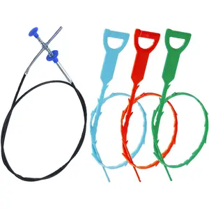 Drainage Snake, Drainage Cleaner, and Hair  - Upgraded Version With Easier Pressing, Suitable for Toilet Unclogging, Sink, Shower, Flexible Drainage Snake - (23 inches, 79 inches)