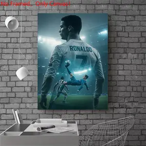 1 piece/set frameless canvas painting print poster, Classic Football player art, Cristiano Ronaldo Football Art, Modern Art Design, Artwork, a gift for football loves, ideal for home, mural, wall decoration, room decor