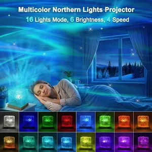 Ocean Wave Projector Light, 16 Colors Gradual Rotating Water Lamp, Remote Control, Beach Decor, Sea Themed, Northern Lights Projector