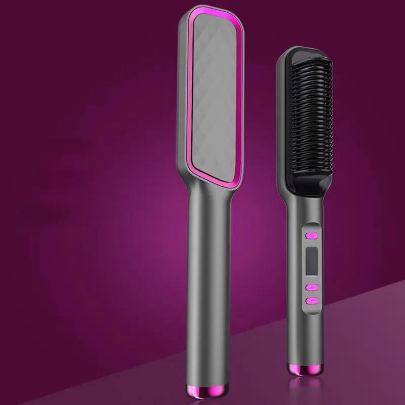 LCD Display Negative Ionic Hair Straightener Brush, Multifunctional Hair Straightener, Household Hair Straightening Comb for Christmas Gift, Women's Gift, Winter & New Year Gift, Stocking Fillers, Winter Essentials