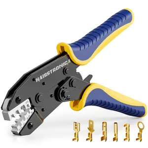 haisstronica Crimping Tool for Non-Insulated Open Barrel Terminals Receptacles,AWG 20-10 Ratchet Wire Crimper Tool,Wire Terminal Crimper HS-5327,Father's Day Gift