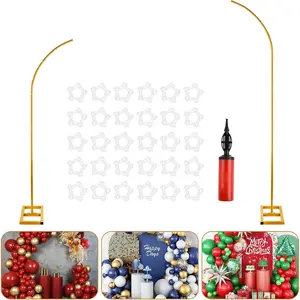 7.2ft and 5.9ft Half Balloon Arch Stand Kit with Base, Comes with 8 Filling Bags - Frame for Weddings, Birthdays, Backdrop Decoration.