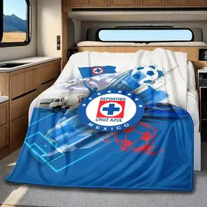 Cruz Azul Print All-Season Home Nap Blanket Flannel Blanket Throw Blankets,Birthday Gifts,Available in Various Sizes.,Holiday Gift D0119
