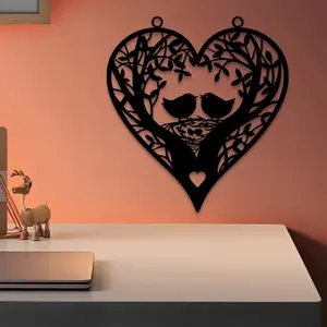 1pc Laser Cut Couple Silhouette, Iron Wall Hanging, Perfect for Garden Fence, Easter Decor, Ideal for Romantic Spaces, Durable Iron