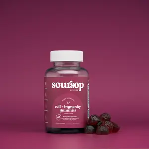 Soursop Nutrition Zero Net Carbs Immune-Boosting Antioxidant Gummy - Mixed Berry Blast - Allergen Free: Gluten Free, Dairy Free, Sugar Free, Soursop Fruit, Elderberry & Echinacea - 60 Gummies for Dietary Fitness