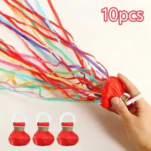 10Pcs Multicolor Hand Throw Confetti , Colorful Party Streamers, Perfect for Wedding Birthday Christmas Graduation Holiday Gathering Decor