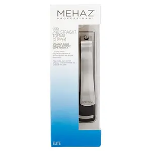 Mehaz Professional 665 Pro Straight Toenail Clipper for Nail Care, Stainless Steel Traditional Edge Blade for Clean Cut & Precision Trim, Manicure Tool with Built-in File and Clipping Catcher