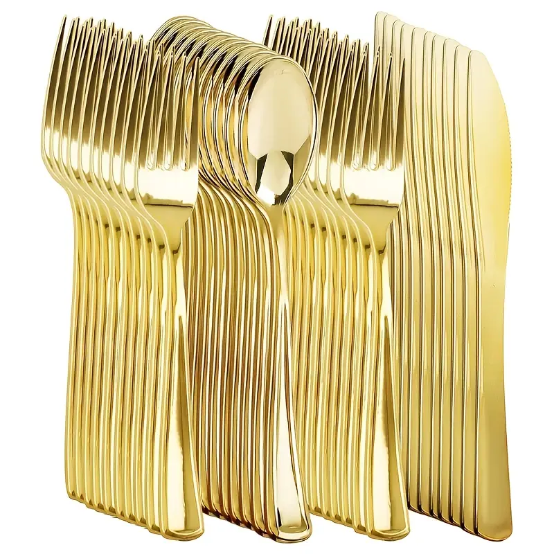 30/60 Piece Plastic Cutlery Set, Tableware, Fork And Spoon Set, Includes Forks Spoons Knives, Perfect for Home Bar Restaurant Wedding Birthday New Year Party, Kitchen Set Cutlery