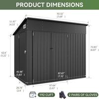 8x4FT - Black /Triple Door Shed