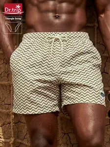 Men's Beach Shorts, Swimming Shorts, Swimwear Shorts, Loose Fit Mesh Triangle Lining, Quick-Dry Swim Trunks, Casual Three-Quarter Length, Breathable and Comfortable