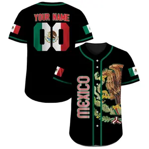 Personalized Mexico Collection Baseball Jersey – Personalized Name & Number, Custom Team Name Number Mexican Jersey Shirt for Men Women Youth Kid Game Day Outfit For Mexico Fans