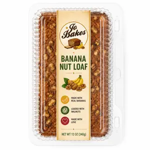 JO BAKES Banana Nut Loaf 12 oz | Fresh Bakery Style | Moist Breakfast Bread
