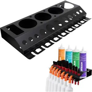 Wall Mounted Spray Bottle and Detailing Brush Holder, Spray Bottle Rack and Wall Tool Organizer for Car Detailing, Auto Detailing Bottle Holder