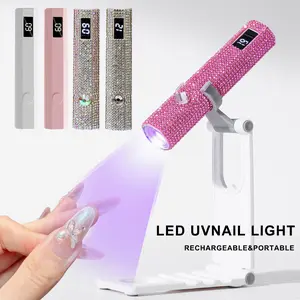 Portable Gel Nail Dryer Lamp, Rechargeable, UV LED Nail Light with Timer, Digital Display, Manicure Tool for Home & Salon Use, Nail Lamp Cured