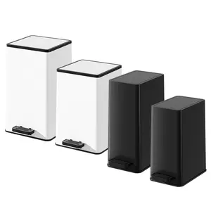 Kitchen foot pedal bin with slow-close design, removable inner bucket for easy cleaning and odor-sealing, plastic design in black or white, multiple capacities (20L/17.5L), for home, office, or school use, Kitchen Garbage Can, Kitchen Trash Bin