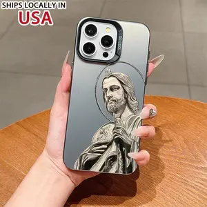 Creative Jesus Pattern Phone Case, Anti-drop Phone Protector Cover, Fashion Phone Accessories Compatible with iPhone 7 11 12 13 14 15 Series
