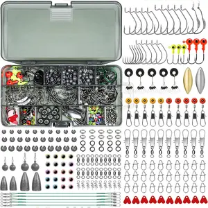 209pcs Terminal Tackle Kit, Fishing Tackle Accessories with Hooks, Sinkers, Swivels & Snaps, Tackle Box Included, Corrosion-Resistant Gear, Fishing Hook Set