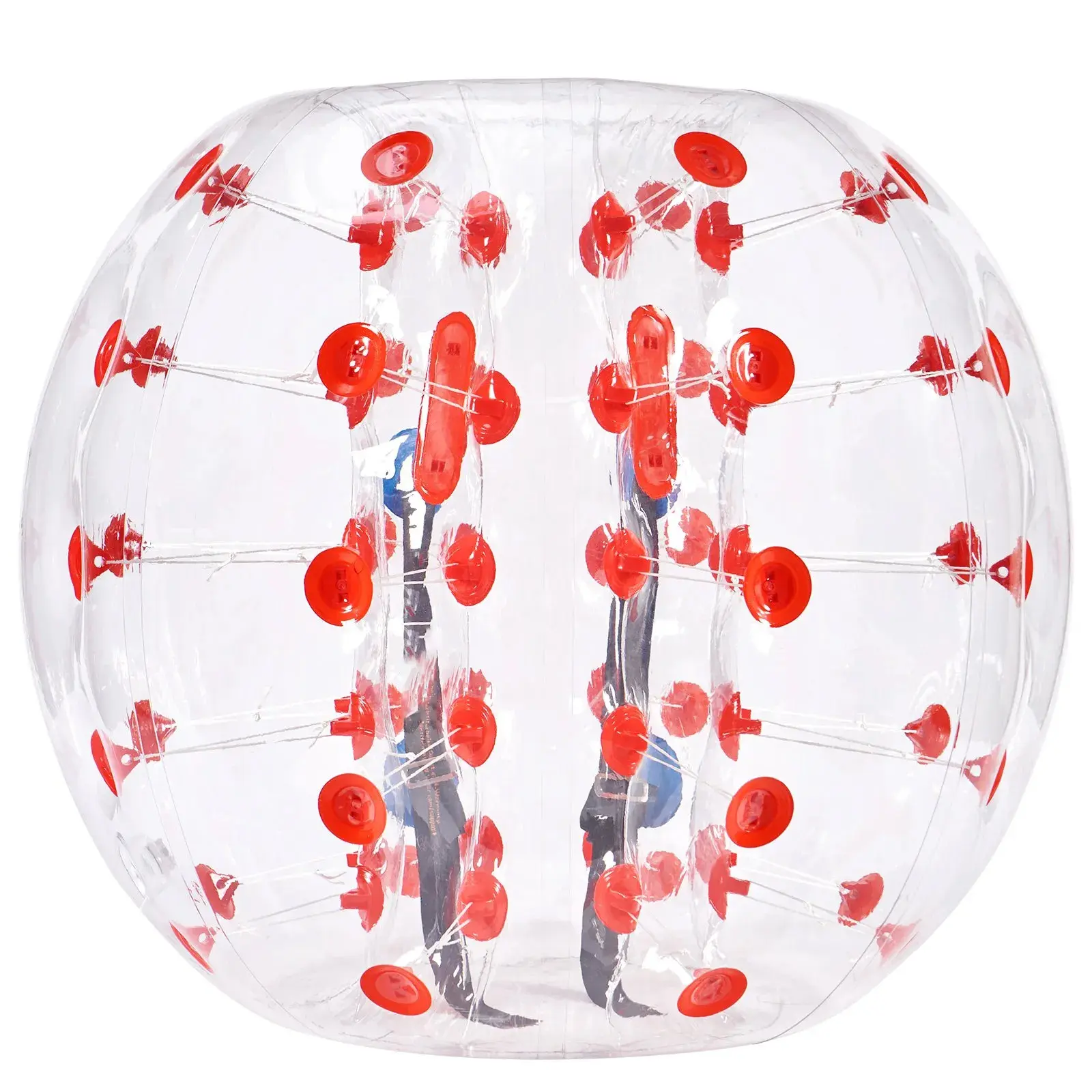 4ft Single Inflatable Human Bubble Bumper Zorb Ball for Teenagers, 0.8mm Waterproof Tear-Resistant PVC Bopper Toy with Secure Adjustable Shoulder Straps, Built-In Grips, Portable Repair Patches Kit, Mini Bumping Game Equipment (Slim Adults Compatible)