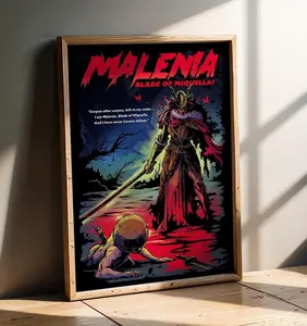 Malenia Blade of Miquella Elden Ring Video Game Poster - Travel Style Gaming Art - Unframed Premium Gamer Room Decor - Dark Souls Style Boss Wall Art Print