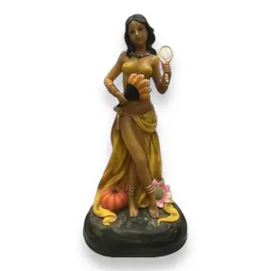 13.5 in Oshun Orishas Resin Statue Figurine - Handcrafted, Stylish Religious Santeria Decor with Polished Surface, Home Ornaments for Altar Use