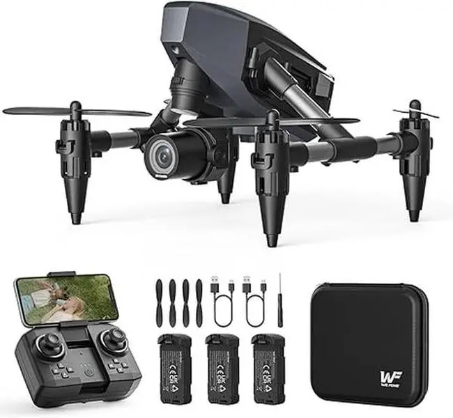 A-Sonic XS68533 Drones with Camera for Kids 1080P - WeFone WF10 Mini FPV Drones Remote Control Quadcopter for Beginners Adults with 3 Batteries - Optical Flow Positioning - 3D Flip - One Key Start